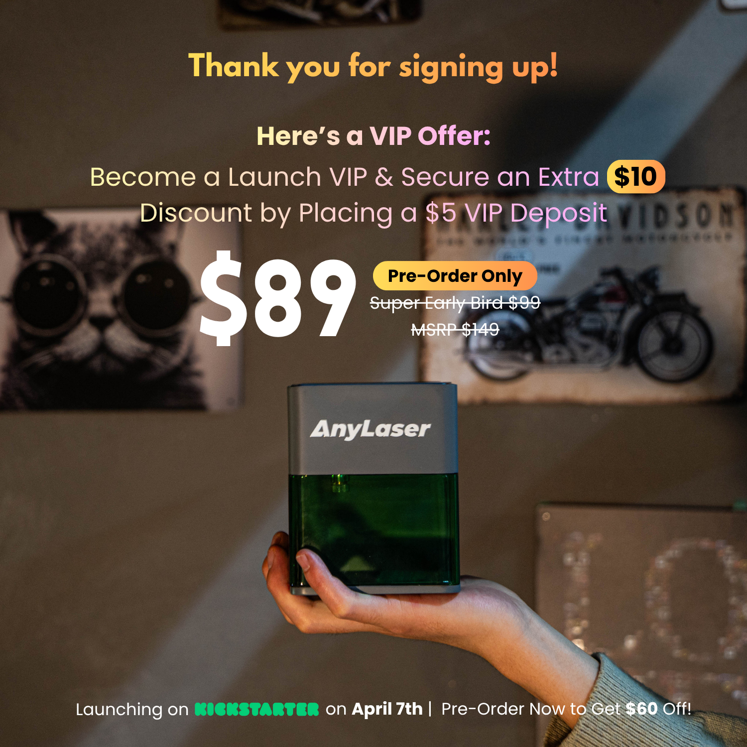 Anylaser X1 - Kickstarter Launch VIP Pre-Order Deposit